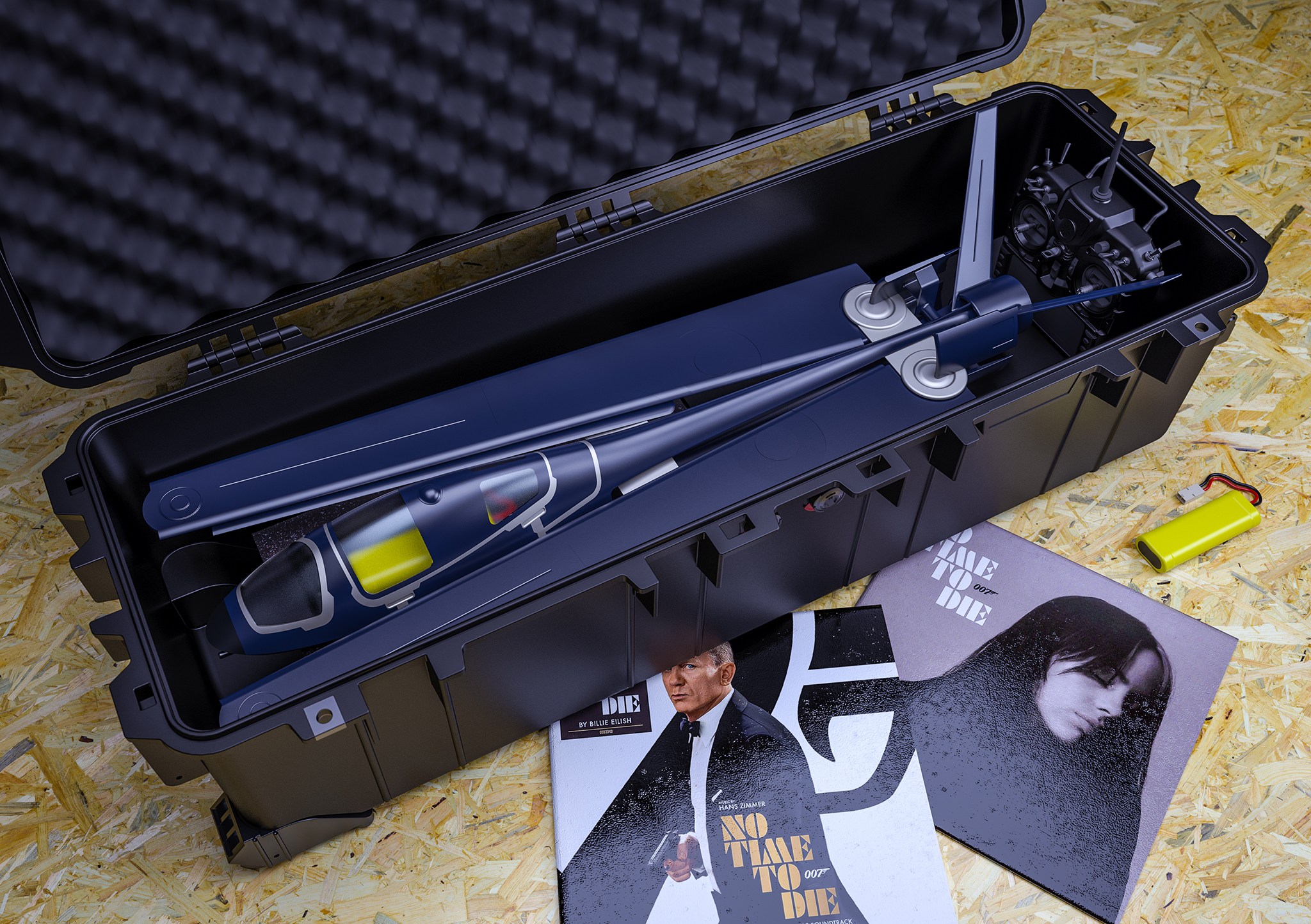 007 remote control Folding glider found in no time to die