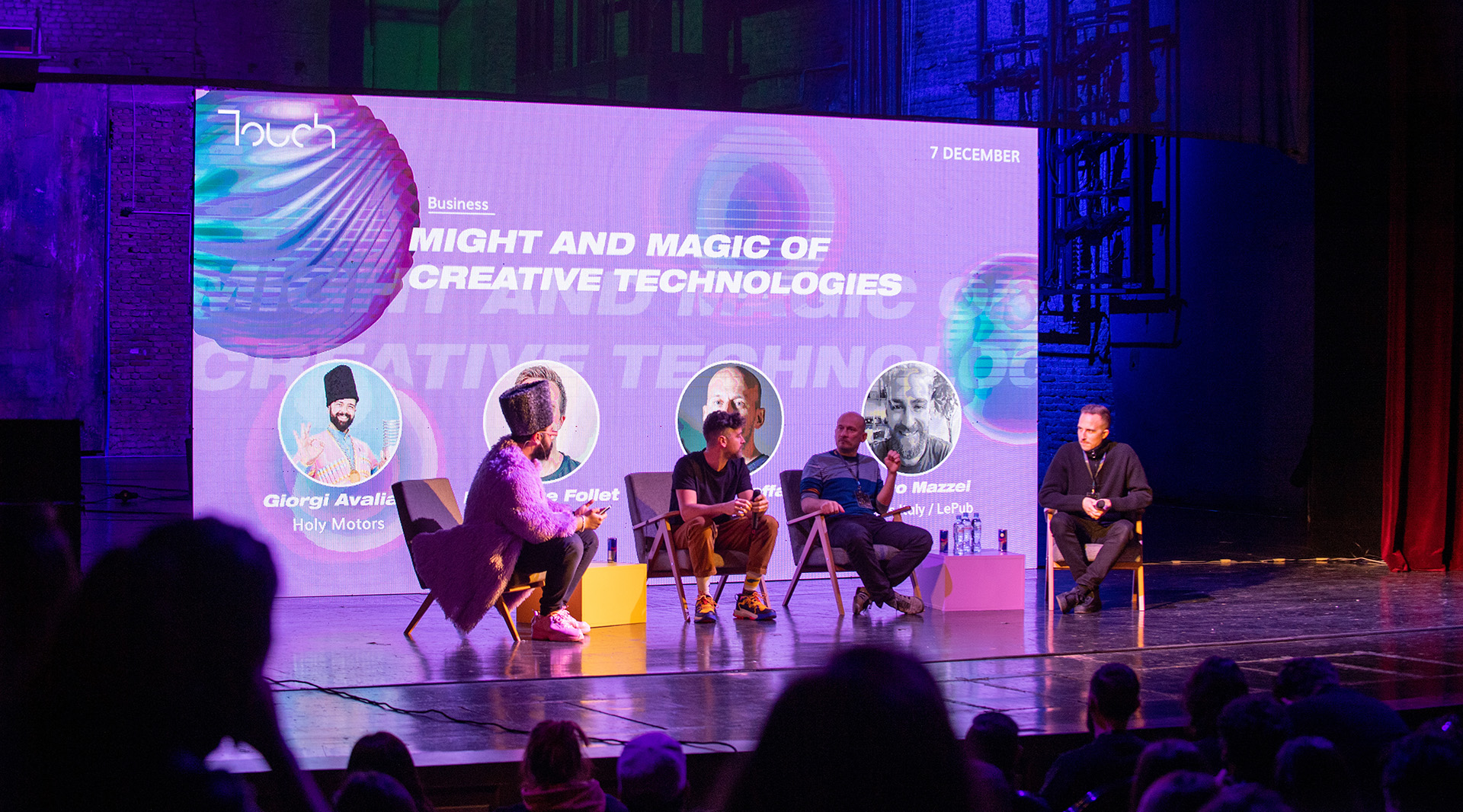 Lysandre FOLLET on stage at TOUCH 2022 for a panel discussion on the magic of creative technologies