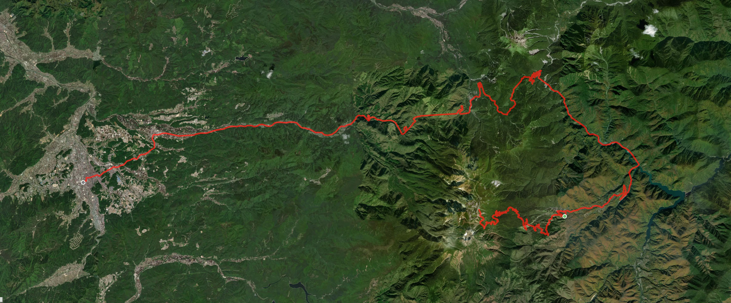 Tokyo to Kyoto cycling trip, day 3. Norikura Kogen to Takayama map